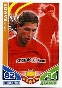 Sticker Sergio Ramos - England 2010. Match Attax n. 224 - Topps
