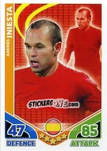Sticker Andres Iniesta - England 2010. Match Attax n. 225 - Topps