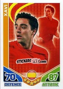 Sticker Xavi - England 2010. Match Attax n. 229 - Topps