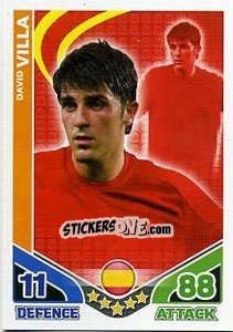 Sticker David Villa - England 2010. Match Attax n. 230 - Topps