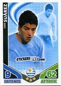 Figurina Luis Suarez - England 2010. Match Attax - Topps