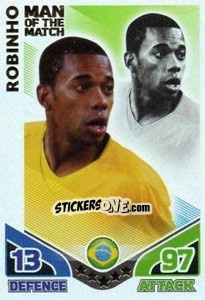 Sticker Robinho - England 2010. Match Attax n. 253 - Topps