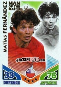 Sticker Matias Fernandez - England 2010. Match Attax n. 255 - Topps