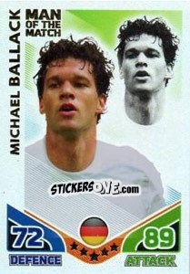 Sticker Michael Ballack - England 2010. Match Attax n. 261 - Topps