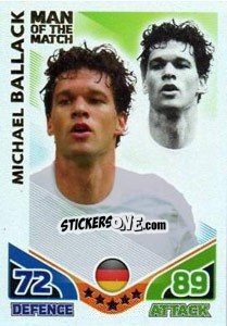 Figurina Michael Ballack - England 2010. Match Attax - Topps