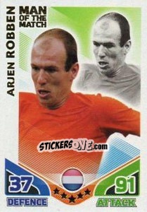 Figurina Arjen Robben - England 2010. Match Attax - Topps