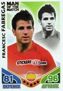 Sticker Francesc Fabregas - England 2010. Match Attax n. 274 - Topps
