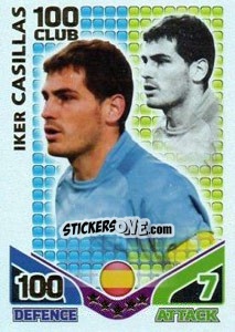 Sticker Iker Casillas - England 2010. Match Attax n. 278 - Topps
