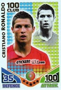 Sticker Cristiano Ronaldo - England 2010. Match Attax n. 280 - Topps