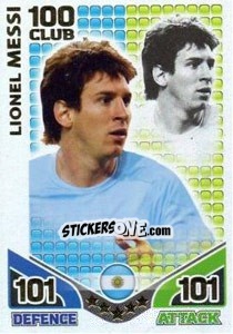 Sticker Lionel Messi - England 2010. Match Attax n. 281 - Topps