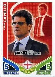 Sticker Fabio Capello - England 2010. Match Attax n. 286 - Topps