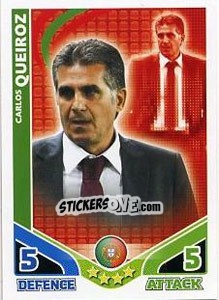 Sticker Carlos Queiroz - England 2010. Match Attax n. 293 - Topps