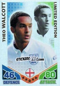 Sticker Theo Walcott - England 2010. Match Attax n. LE3 - Topps