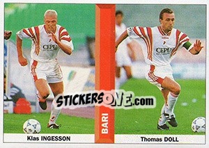 Sticker Klas Ingesson / Thomas Doll - Pianeta Calcio 1996-1997 n. 366 - Ds