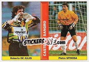 Sticker Roberto De Juliis / Pietro Spinosa - Pianeta Calcio 1996-1997 n. 377 - Ds