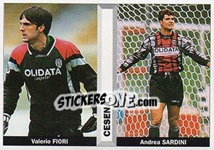 Sticker Valerio Fiori / Andrea Sardini - Pianeta Calcio 1996-1997 n. 385 - Ds