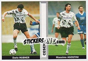 Figurina Dario Hubner / Massimo Agostini - Pianeta Calcio 1996-1997 - Ds