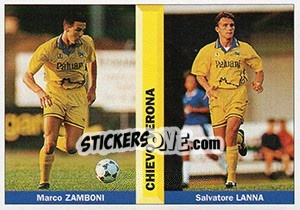Cromo Marco Zamboni / Salvatore Lanna - Pianeta Calcio 1996-1997 - Ds