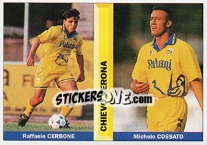 Cromo Raffaele Cerbone / Michele Cossato - Pianeta Calcio 1996-1997 - Ds