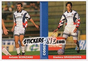 Figurina Antonio Sconziano / Gianluca Grassadonia - Pianeta Calcio 1996-1997 - Ds