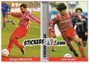 Figurina Giorgio Bresciani / John Aloisi - Pianeta Calcio 1996-1997 - Ds