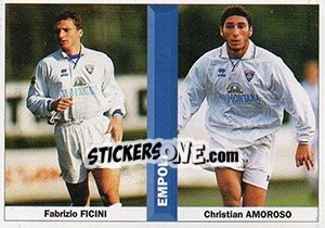Sticker Fabrizio Ficini / Christian Amoroso - Pianeta Calcio 1996-1997 n. 422 - Ds