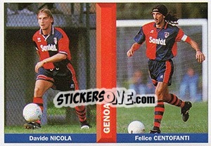 Sticker Davide Nicola / Felice Centofanti - Pianeta Calcio 1996-1997 - Ds