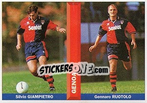 Cromo Silvio Giampietro / Gennaro Ruotolo - Pianeta Calcio 1996-1997 - Ds