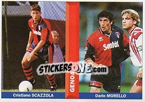Figurina Cristiano Scazolla / Dario Morello - Pianeta Calcio 1996-1997 - Ds
