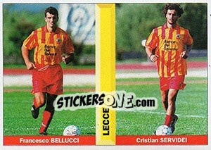 Sticker Francesco Bellucci / Cristian Servidei - Pianeta Calcio 1996-1997 - Ds