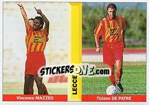 Figurina Vincenzo Mazzeo / Tiziano De Patre - Pianeta Calcio 1996-1997 - Ds