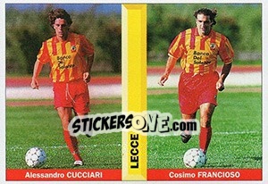Figurina Alessandro Cucciari / Cosimo Francioso - Pianeta Calcio 1996-1997 - Ds