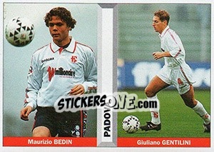 Cromo Maurizio Bedin / Giuliano Gentilina - Pianeta Calcio 1996-1997 - Ds