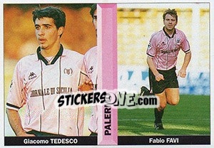 Sticker Giacomo Tedesco / Fabio Favi - Pianeta Calcio 1996-1997 - Ds