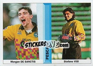 Figurina Morgan De Sanctis / Stefano Visi - Pianeta Calcio 1996-1997 - Ds