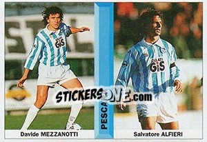 Figurina Davide Mezzanotti / Salvatore Alfieri - Pianeta Calcio 1996-1997 - Ds