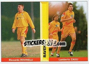 Figurina Riccardo Rovinelli / Lamberto Zauli - Pianeta Calcio 1996-1997 - Ds