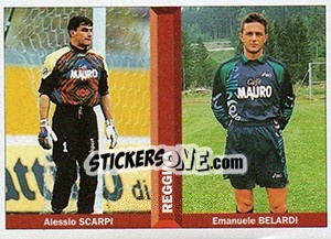 Cromo Alessio Scarpi / Emanuele Belardi - Pianeta Calcio 1996-1997 - Ds