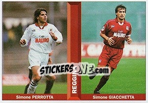 Figurina Simone Perrotta / Simone Giacchetta - Pianeta Calcio 1996-1997 - Ds