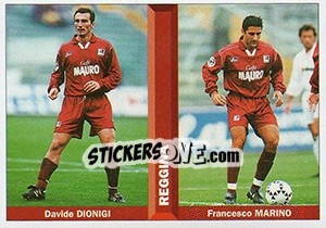 Sticker Davide Dionigi / Francesco Marino - Pianeta Calcio 1996-1997 n. 495 - Ds