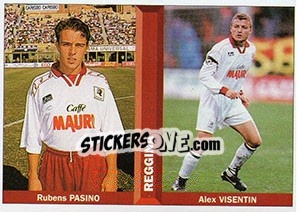 Figurina Rubens Pasino / Alex Visentin - Pianeta Calcio 1996-1997 - Ds