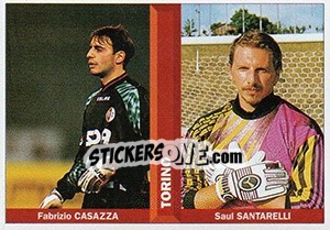 Sticker Fabrizio Casazza / Saul Santarelli - Pianeta Calcio 1996-1997 n. 505 - Ds