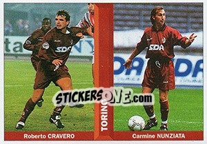 Cromo Roberto Cravero / Carmine Nunziata - Pianeta Calcio 1996-1997 - Ds