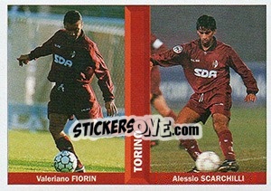 Sticker Valeriano Fiorin / Alessio Scarchilli - Pianeta Calcio 1996-1997 - Ds