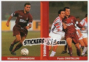 Cromo Massimo Lombardini / Paolo Cristallini - Pianeta Calcio 1996-1997 - Ds