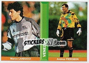 Sticker Marco Landucci / Andrea Pierobon - Pianeta Calcio 1996-1997 n. 513 - Ds