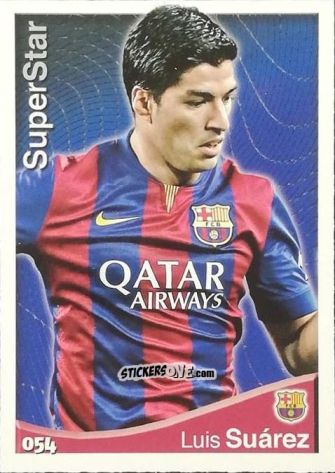 Sticker Luis Suárez - Las Fichas Quiz De La Liga 2014-2015 n. 54 - Mundicromo