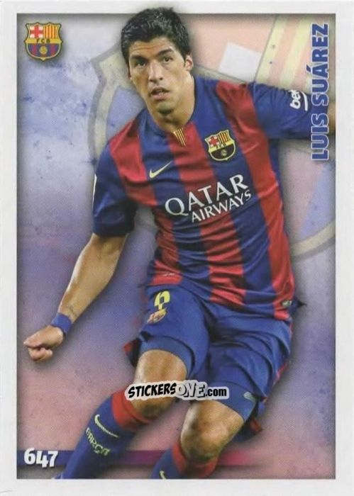 Sticker Luis Suárez - Las Fichas Quiz De La Liga 2014-2015 n. 647 - Mundicromo