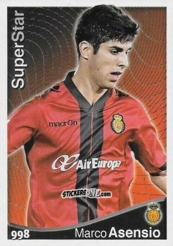 Sticker Marco Asensio - Las Fichas Quiz De La Liga 2014-2015 n. 998 - Mundicromo