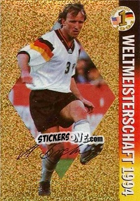 Sticker Andreas Brehme - Championcards / ran USA 1994 n. 6 - Panini